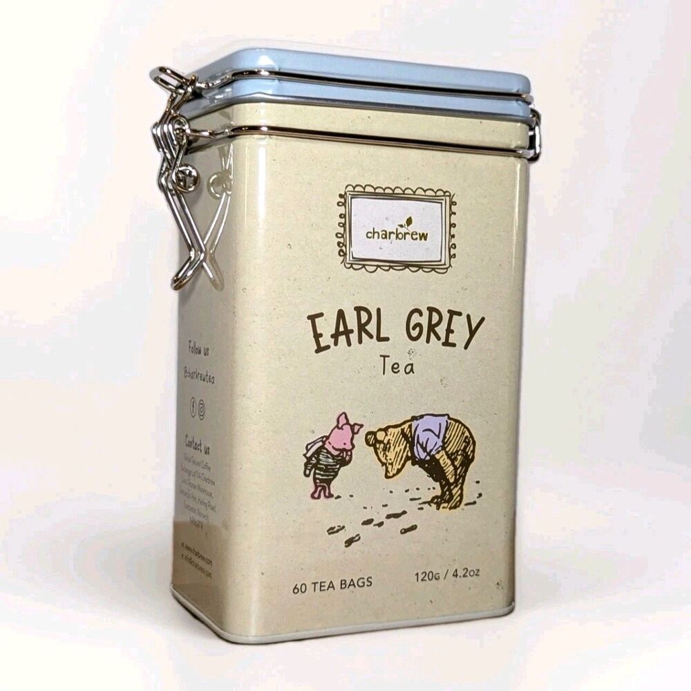 Charbrew Winnie the Pooh Earl Grey Tea Bergamot Flavor 60 Bags Collector Tin NEW